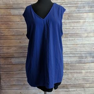 Vince Camuto Blue Mixed Media Blouse